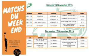 Matchs du week-end 16 et 17 novembre