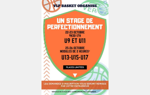 Stage de Perfectionnement U13-15-17 (Modules de 2 heures*)