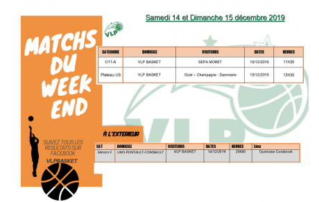 matchs du 14 et du 15 décembre